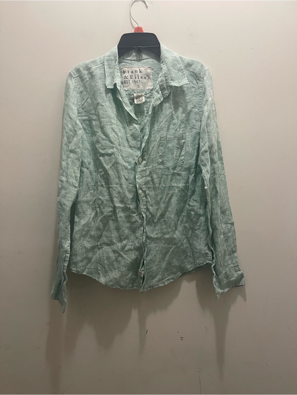 Frank & Eileen Light Teal Button-Down Linen Shirt